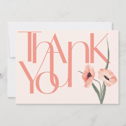 Minimalistisches fett Foto Koralle botanisch Dankeskarte (Vorderseite)