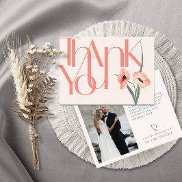 Minimalistisches fett Foto Koralle botanisch Dankeskarte