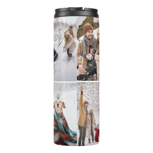 Minimalistisches Fett Join Script 6 Foto Collage H Thermosbecher (Rückseite)