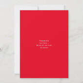 Minimalistisches fett rotes LIEBE-Foto Save The Date (Rückseite)