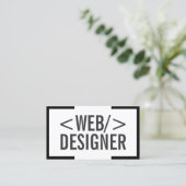 Minimalistisches, fett schwarzes Border-Webdesign Visitenkarte (Stehend Vorderseite)