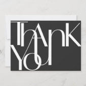 Minimalistisches fett Weiß auf Schwarz Dankeschön  Dankeskarte (Vorderseite)