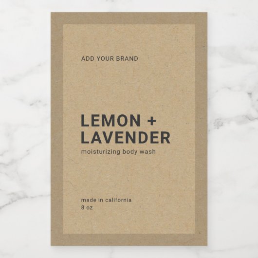 Minimalistisches, fettarmes Rustikales Border Kraf Weinetikett (Einzelnes Label)