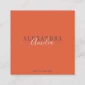 Minimalistisches, fettartiges Script Boho Orange S Quadratische Visitenkarte (Vorderseite)