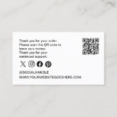 Minimalistisches Firmenlogo Bestellung Danke, Revi Visitenkarte (Rückseite)