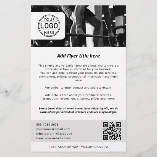 Minimalistisches Firmenlogo Einfach Schwarz-weiß Flyer (Vorne)