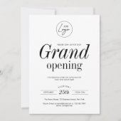 Minimalistisches Firmenlogo Einfaches Chic Grand O Einladung (Vorderseite)