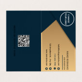 Minimalistisches Firmenlogo Faltschachtel Visitenkarten (Außenseite Aufgefaltet)