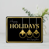 Minimalistisches Firmenlogo Folien Feiertagskarte (Stehend vorne)