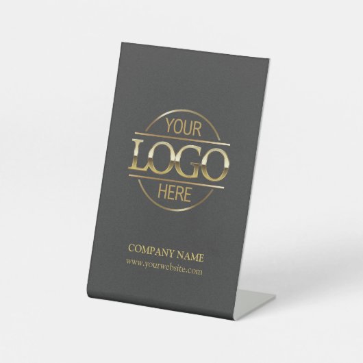 Minimalistisches Firmenlogo für Graue Unternehmen Sockelschild (Vorderseite)