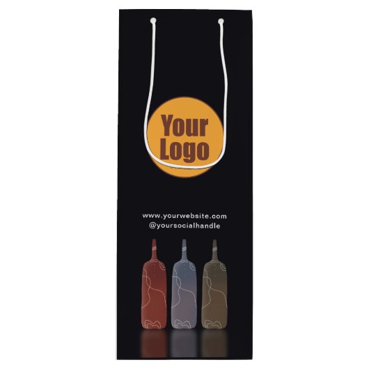 Minimalistisches Firmenlogo für moderne Unternehme Geschenktüte Für Weinflaschen (Vorderseite)