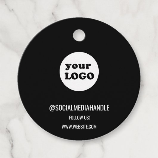 Minimalistisches Firmenlogo Geschenkanhänger (Vorderseite)