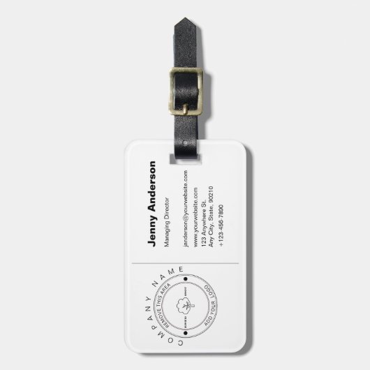 Minimalistisches Firmenlogo - Hintergrund Gepäckanhänger (Vorderseite vertikal)