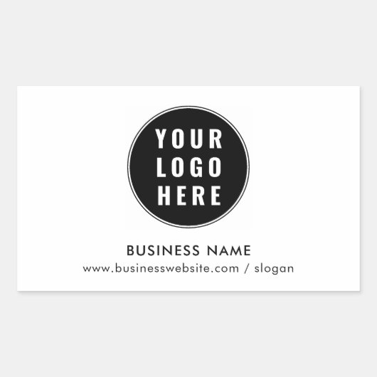 Minimalistisches Firmenlogo hinzufügen Rechteckiger Aufkleber (Vorderseite)