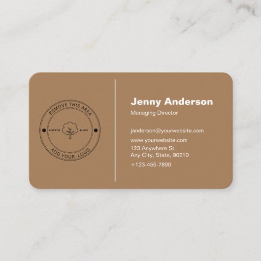 Minimalistisches Firmenlogo Light Coffee Color Ein Visitenkarte (Vorderseite)
