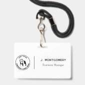 Minimalistisches Firmenlogo Mitarbeiter von Tech Ausweis (Front with Lanyard)