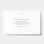 Minimalistisches Firmenlogo Mitarbeiter von Tech Ausweis (Back)