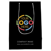 Minimalistisches Firmenlogo Mittlere Geschenktüte (Rückseite)