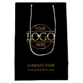 Minimalistisches Firmenlogo Mittlere Geschenktüte (Rückseite)