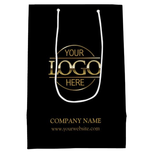 Minimalistisches Firmenlogo Mittlere Geschenktüte (Rückseite)