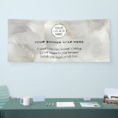 Minimalistisches Firmenlogo Modernes berufliches W Banner (Messe)