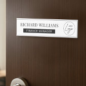 Minimalistisches Firmenlogo Name des Mitarbeiters Türschild