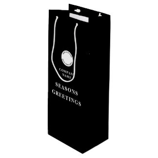 Minimalistisches Firmenlogo Name Frohe Weihnachten Geschenktüte Für Weinflaschen