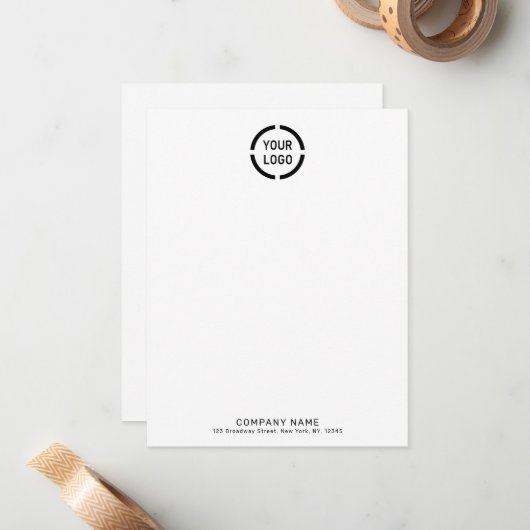 Minimalistisches Firmenlogo personalisiert Station Mitteilungskarte (Vorderseite/Rückseite Beispiel)