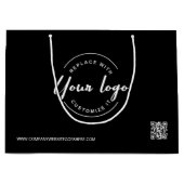 Minimalistisches Firmenlogo QR-Code Große Geschenktüte (Vorderseite)