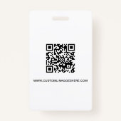 Minimalistisches Firmenlogo QR-Code Mitarbeiter Ausweis (Rückseite)
