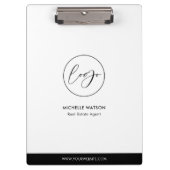 Minimalistisches Firmenlogo Schwarz/Weiß Klemmbrett (Vorderseite)