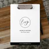 Minimalistisches Firmenlogo Schwarz/Weiß Klemmbrett