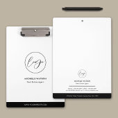 Minimalistisches Firmenlogo Schwarz/Weiß Klemmbrett