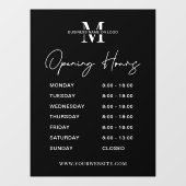 Minimalistisches Firmenlogo Schwarz-weiße Öffnungs Fensteraufkleber (Blatt)