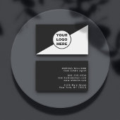 Minimalistisches Firmenlogo Schwarzweiß-Diagonal Visitenkarte