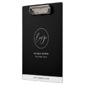 Minimalistisches Firmenlogo - Schwarzweißwerbung Klemmbrett (Links)