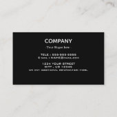 Minimalistisches Firmenlogo weiß und schwarz Visitenkarte (Rückseite)