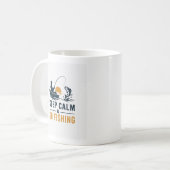 Minimalistisches Fischerei-Tassendesign Kaffeetasse (Vorderseite Links)