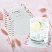 Minimalistisches floral Ruby Rose Brautparty Glasuntersetzer