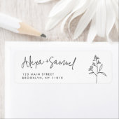 Minimalistisches Floral-Script-Rücksendeadresse (Insitu)
