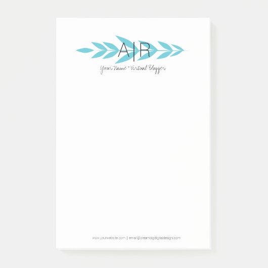 Minimalistisches florales Anfangsblatt Post-it Klebezettel (Vorderseite)