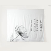 Minimalistisches florales Brautparty Foto Hintergr Wandteppich (Vorderseite (Horizontal))