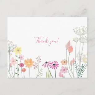 Minimalistisches florales Dankeschön Postkarte