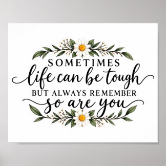 Minimalistisches florales inspirierendes Zitat-Des Poster