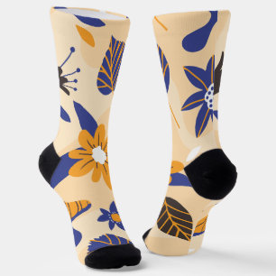 Minimalistisches florales Pilzblatt Socken