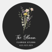 Minimalistisches Floristisches Blume Bouquet-Label Runder Aufkleber (Vorderseite)