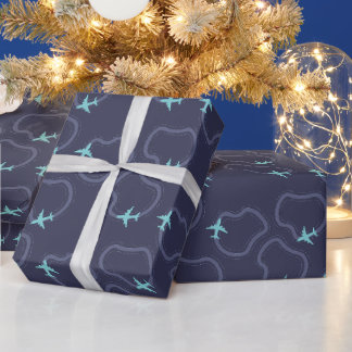 Minimalistisches Flugzeug  Geschenkpapier