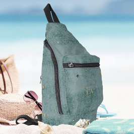 Minimalistisches Flugzeug mit dunkelblauer Monogra Crossbody Bag