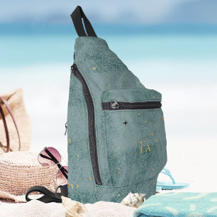 Minimalistisches Flugzeug mit dunkelblauer Monogra Crossbody Bag