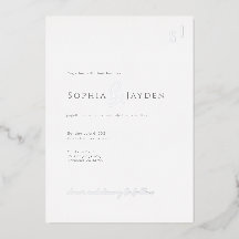 Minimalistisches Foil Invitation Flat Card Elegant